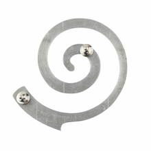 Load image into Gallery viewer, Boris Bally Recycled Street Sign Spiral Brooch
