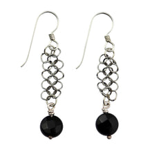 Load image into Gallery viewer, Elaine Unzicker Chainmail and Onyx Earrings
