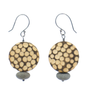 Jennifer Nunnelee Wood Circle Earrings