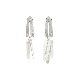 Heather Guidero Long Carved Arch Slot Cluster Earrings
