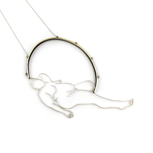 Danielle Attoe Reclined Figure with Extended Leg Large Pendant Necklace