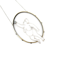 Load image into Gallery viewer, Danielle Attoe Figure Holding Gemstone Large Pendant
