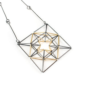 Emilie Pritchard Geometric Square Pendant Necklace