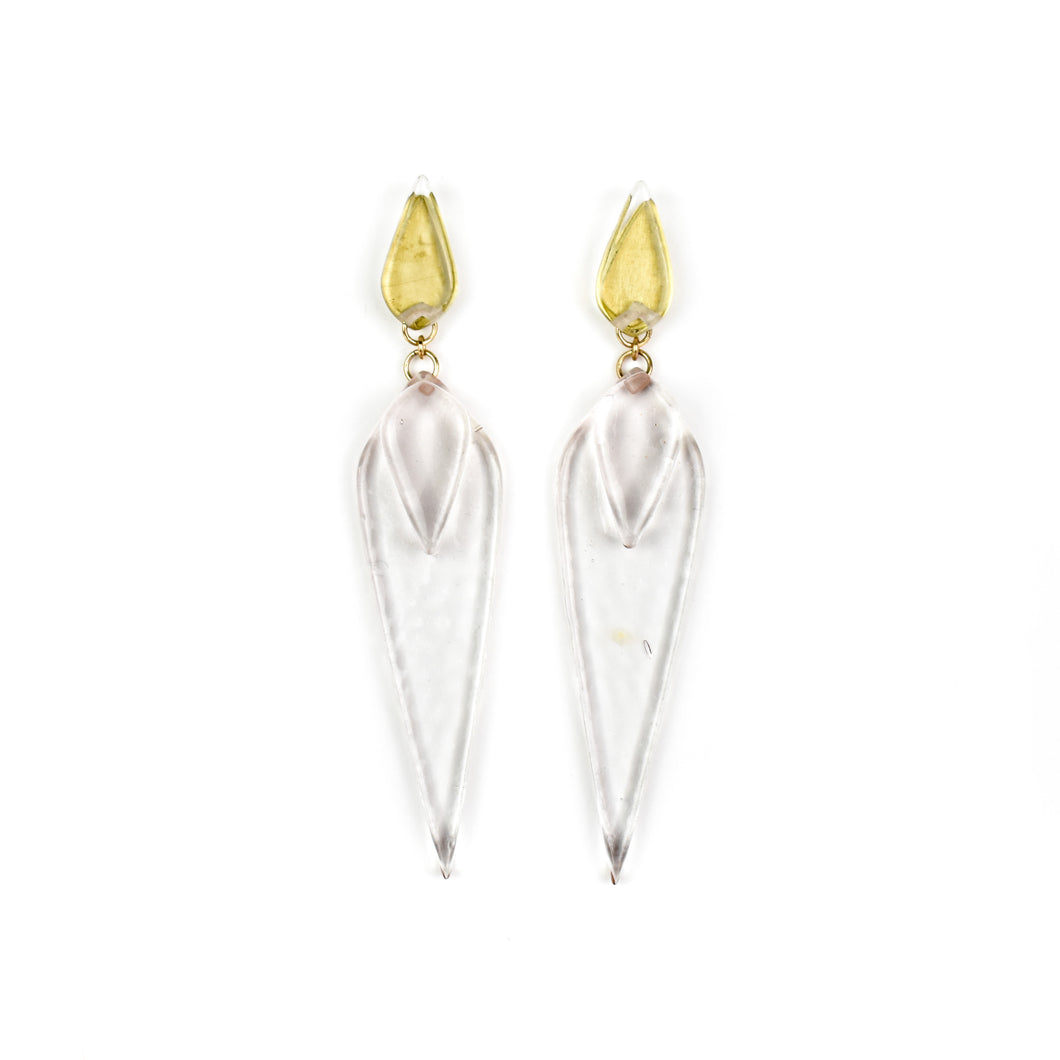 Gillian Preston Double Deco Dagger Drop Earrings with Gold Filled Findings and Sterling Silver Posts