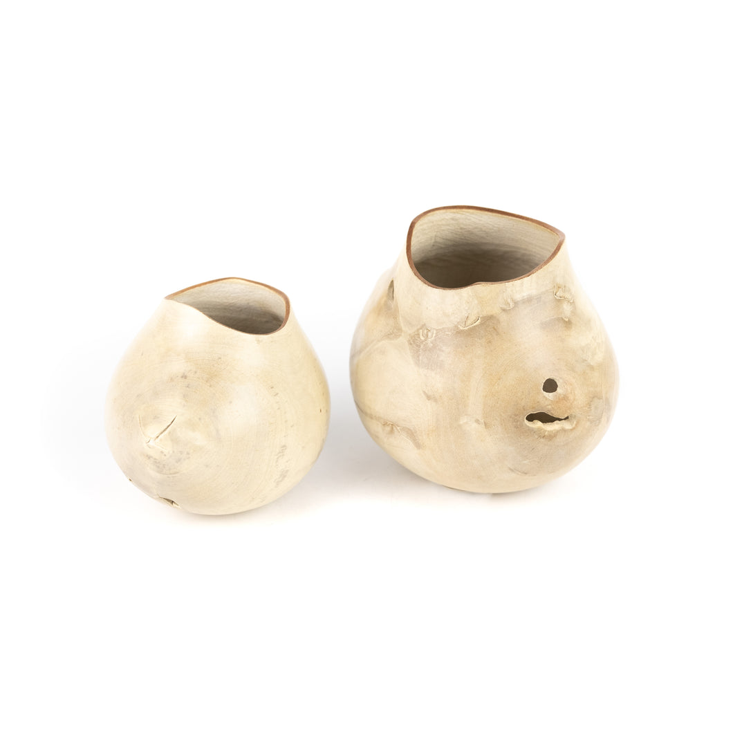 Christian Burchard Pair of Bleached Madrone Vessels