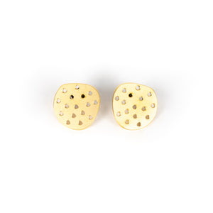 Maia Leppo Gold  Holed Circle Earrings