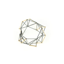 Load image into Gallery viewer, Emilie Pritchard Oxidized Sterling Silver &amp; Gold Geometric Bracelet
