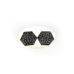 Tanya Crane Hexagon Sgraffito Earrings