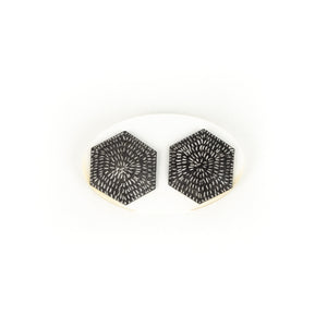 Tanya Crane Hexagon Sgraffito Earrings